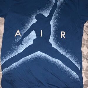 JORDAN - airbrush AIR JORDAN blue Jumpman blue T-Shirt - kids Sz M 10-12